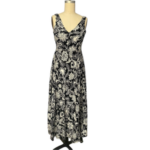 American Living Floral Black and White Maxi Dress XS
